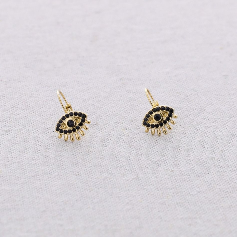 PENDIENTES ACERO OJO TURCO CRISTALES