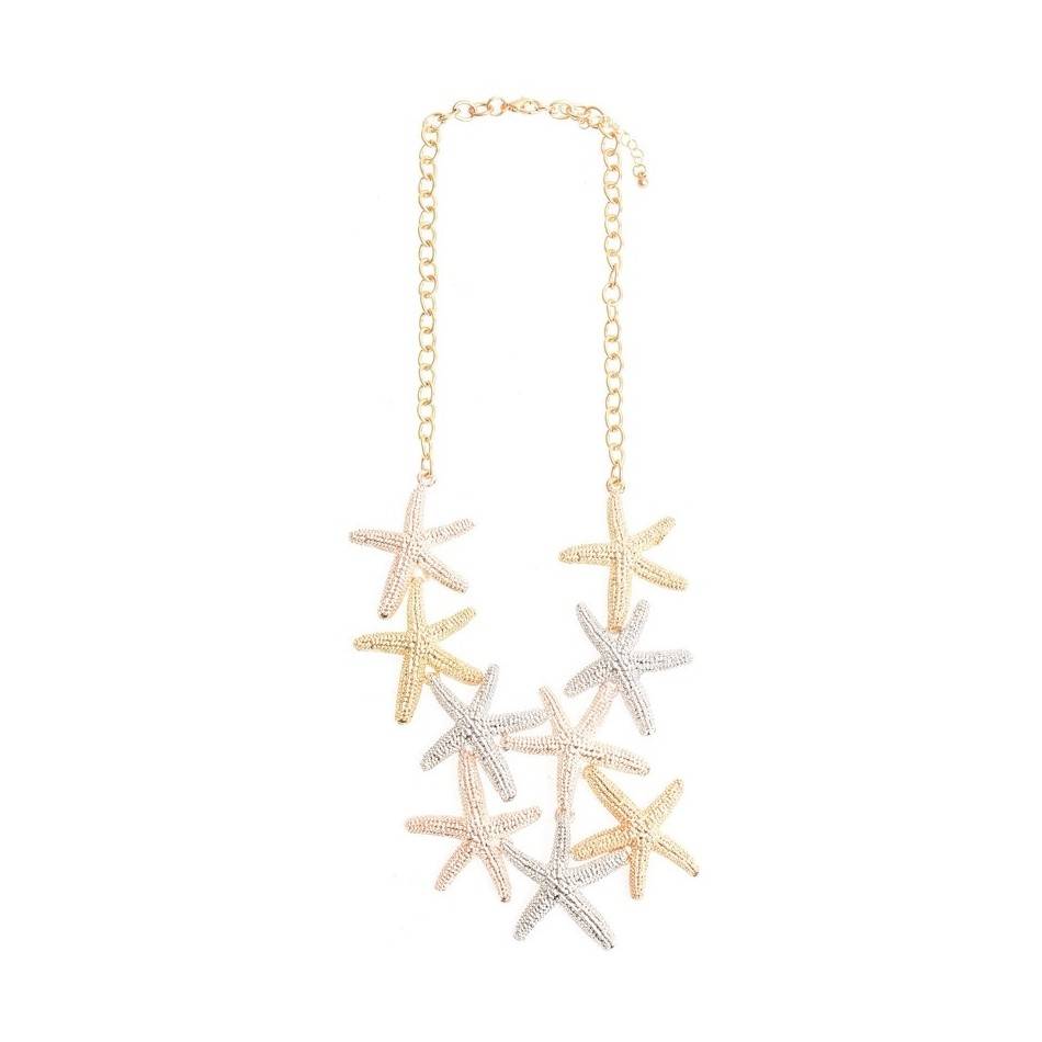 GARGANTILLA METAL ESTRELLAS DEL MAR