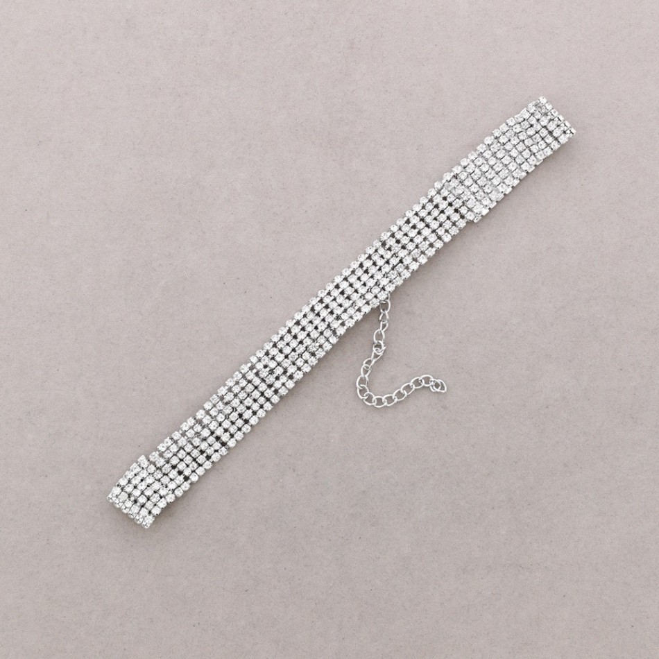6 ROW METAL CRYSTALS CHOKER