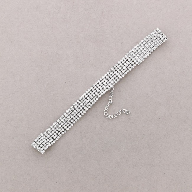6 ROW METAL CRYSTALS CHOKER