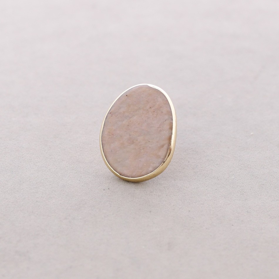 ANILLO BRONCE PIEDRA IRREGULAR