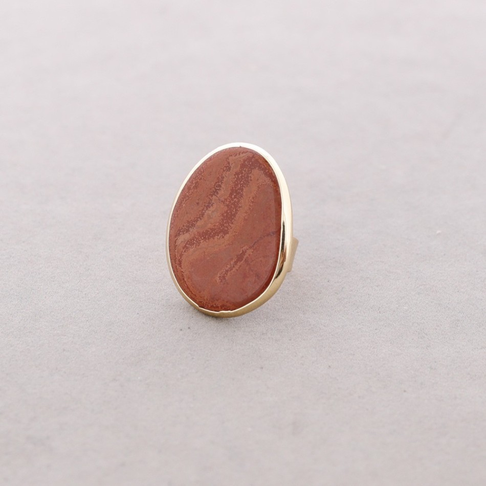 ANILLO BRONCE PIEDRA IRREGULAR