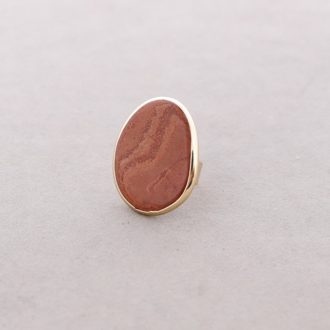 ANILLO BRONCE PIEDRA IRREGULAR