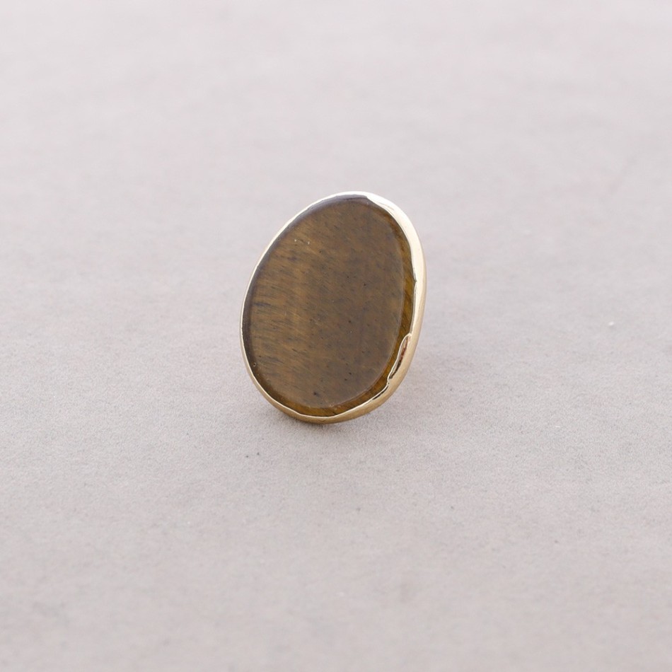 ANILLO BRONCE PIEDRA IRREGULAR