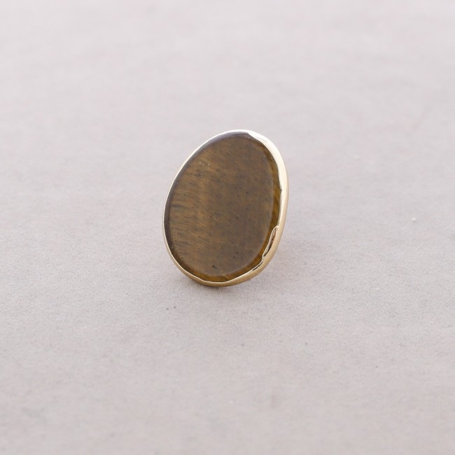 ANILLO BRONCE PIEDRA IRREGULAR