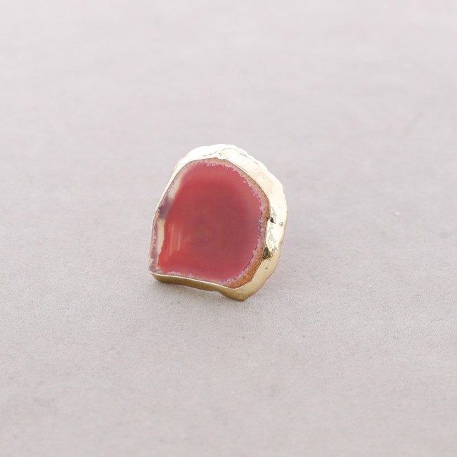 BRONZE RING WITH IRREGULAR STONE
