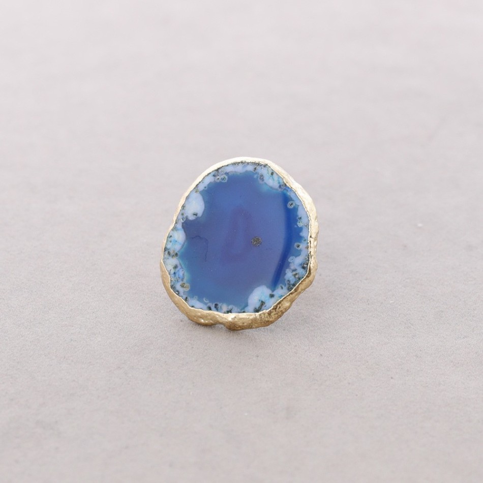 ANILLO BRONCE PIEDRA IRREGULAR