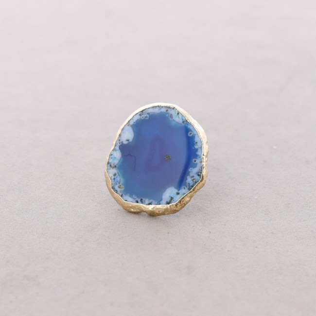 ANILLO BRONCE PIEDRA IRREGULAR