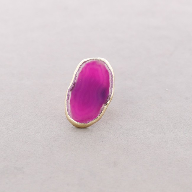 BRONZE RING WITH IRREGULAR STONE