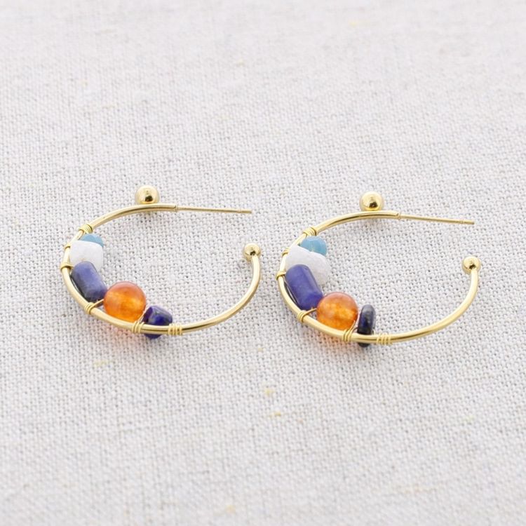 PENDIENTES ACERO ARO PIEDRAS 2