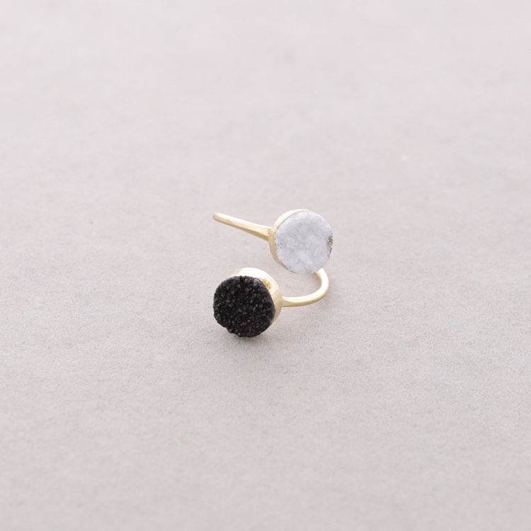 ANILLO BRONCE DOBLE PIEDRA DRUSA 2