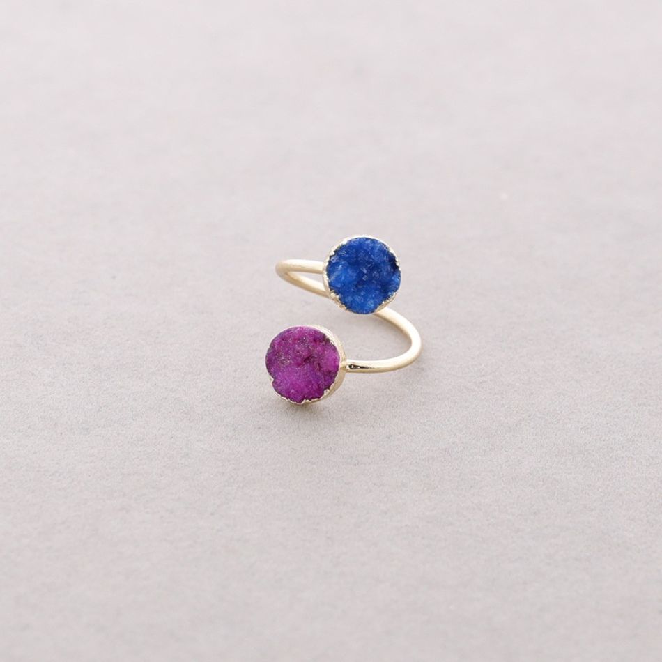 BRONZE DOUBLE STONE DRUSE RING