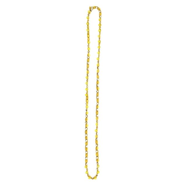 LONG TUBE NECKLACE WITH METAL IMITATION BEADS STONES