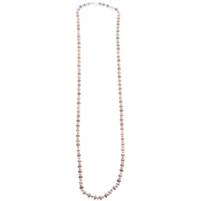 LONG NECKLACE WITH STONES AND METAL BEADS