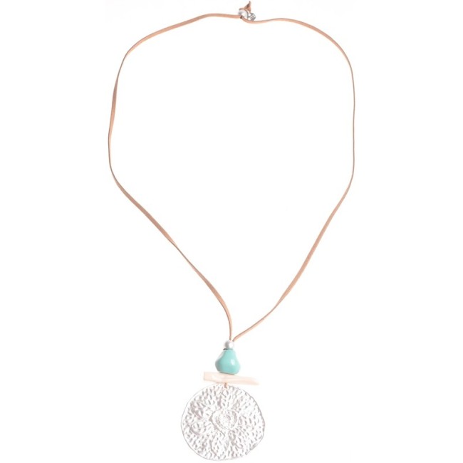 COLLAR LARGO COLGANTE MEDALLON METAL