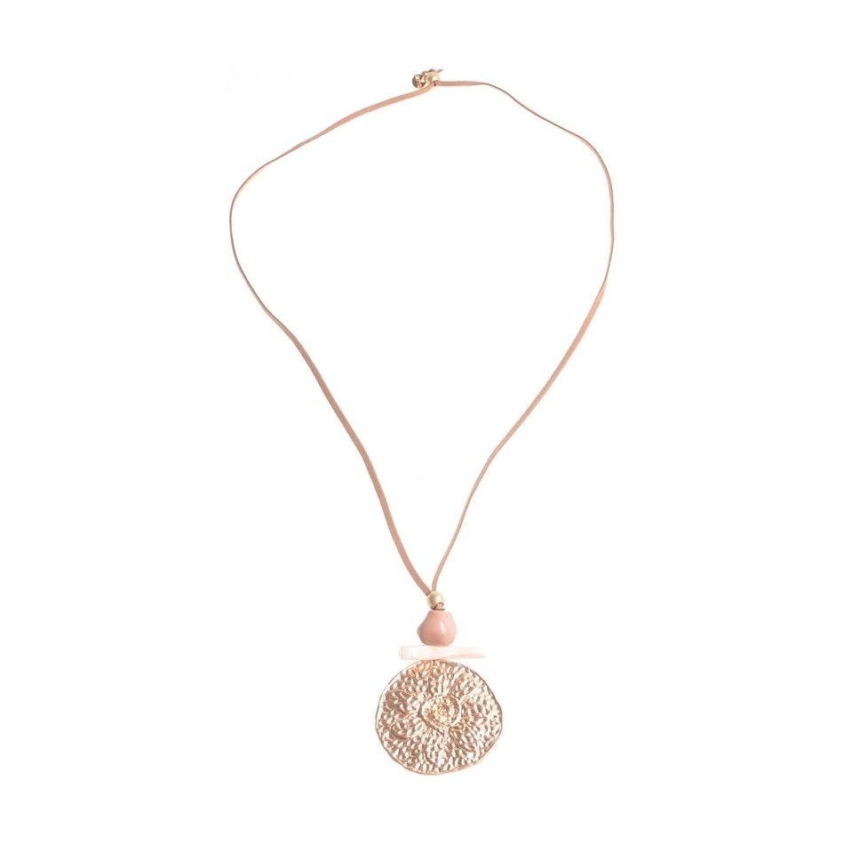COLLAR LARGO COLGANTE MEDALLON METAL
