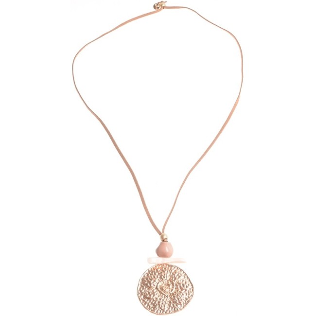 COLLAR LARGO COLGANTE MEDALLON METAL