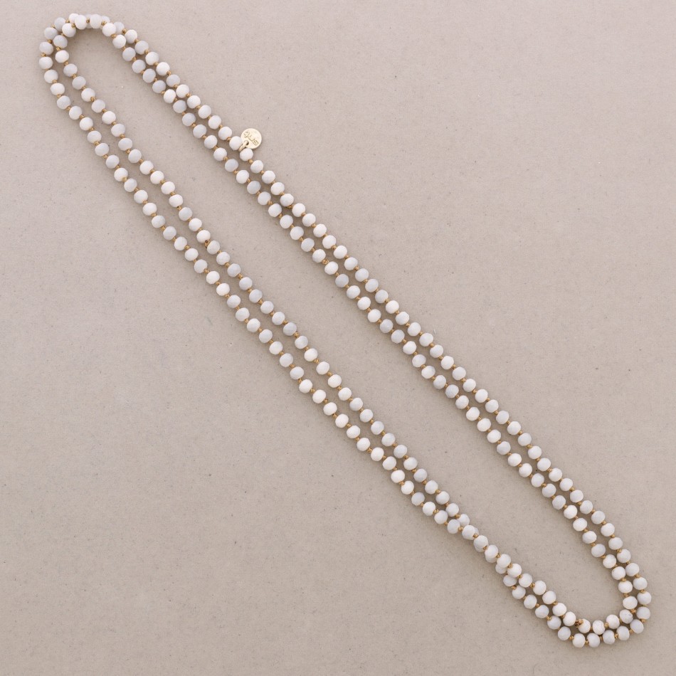 COLLAR LARGO PIEDRA FACETADA MATE 1.5M*6MM