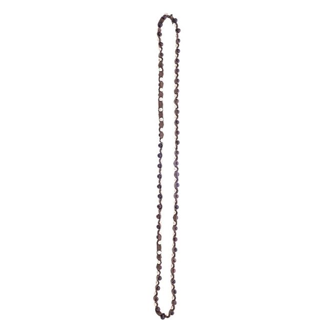 LONG TUBE NECKLACE WITH METAL IMITATION BEADS STONES