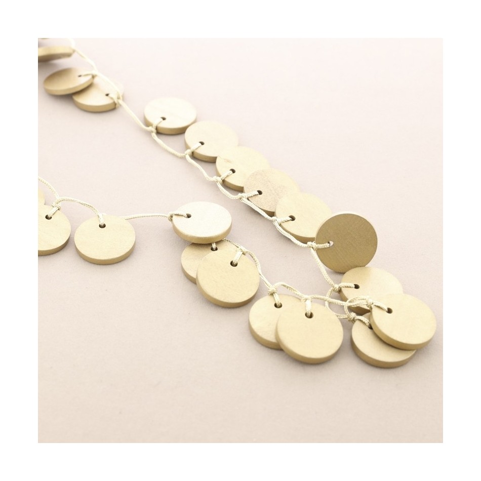 COLLAR LARGO MEDALLAS MADERA