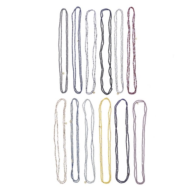 LONG NECKLACE FACETED CRYSTALS 1.5M*4MM