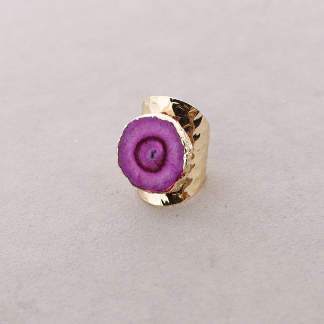 ANILLO BRONCE PIEDRA DRUSA IRREGULAR