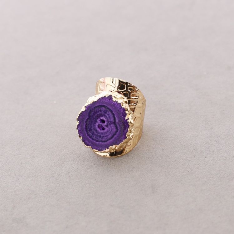 ANILLO BRONCE PIEDRA DRUSA IRREGULAR