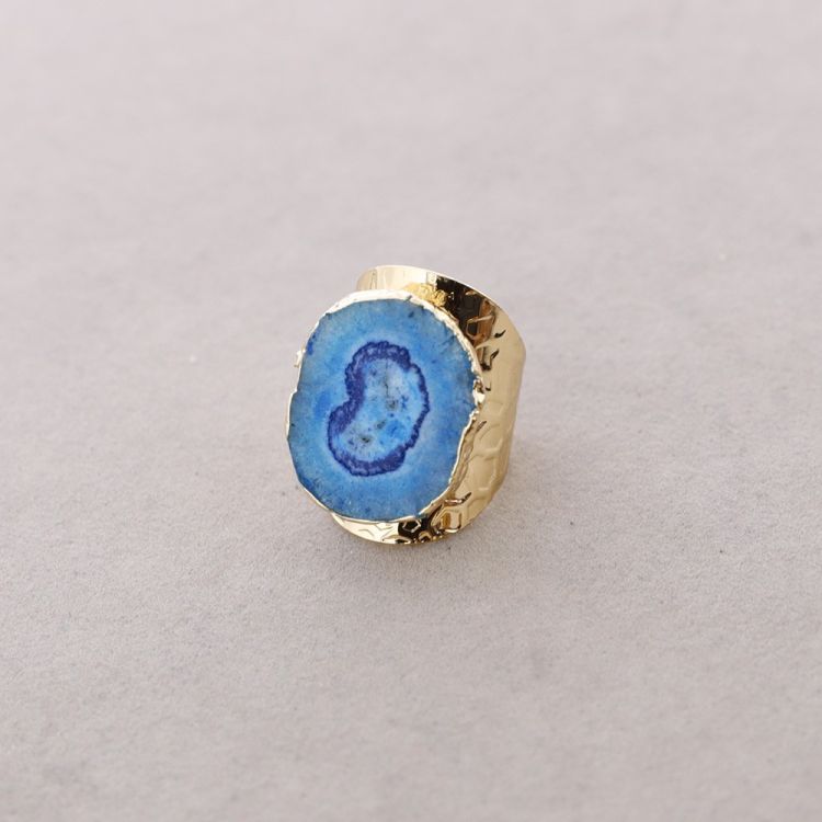 ANILLO BRONCE PIEDRA DRUSA IRREGULAR
