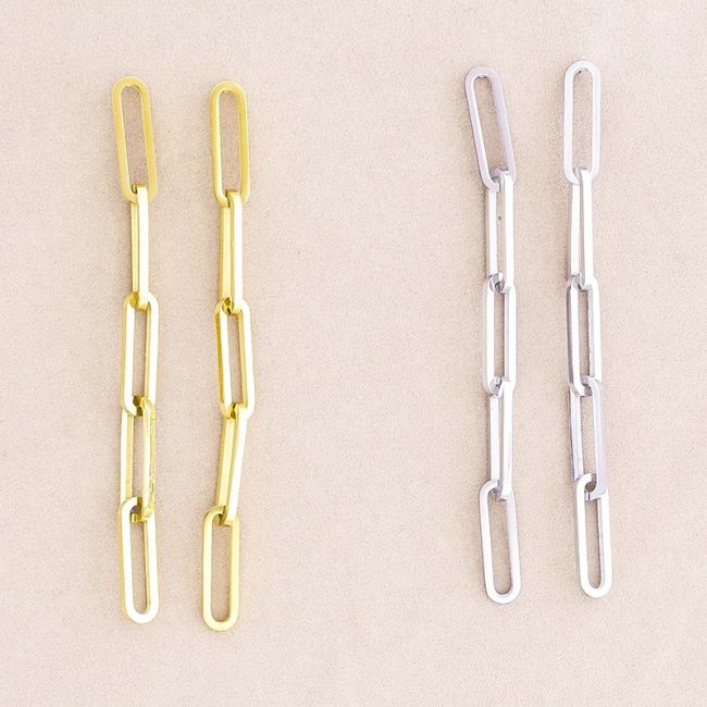 PENDIENTES ACERO CADENA CUADRADA