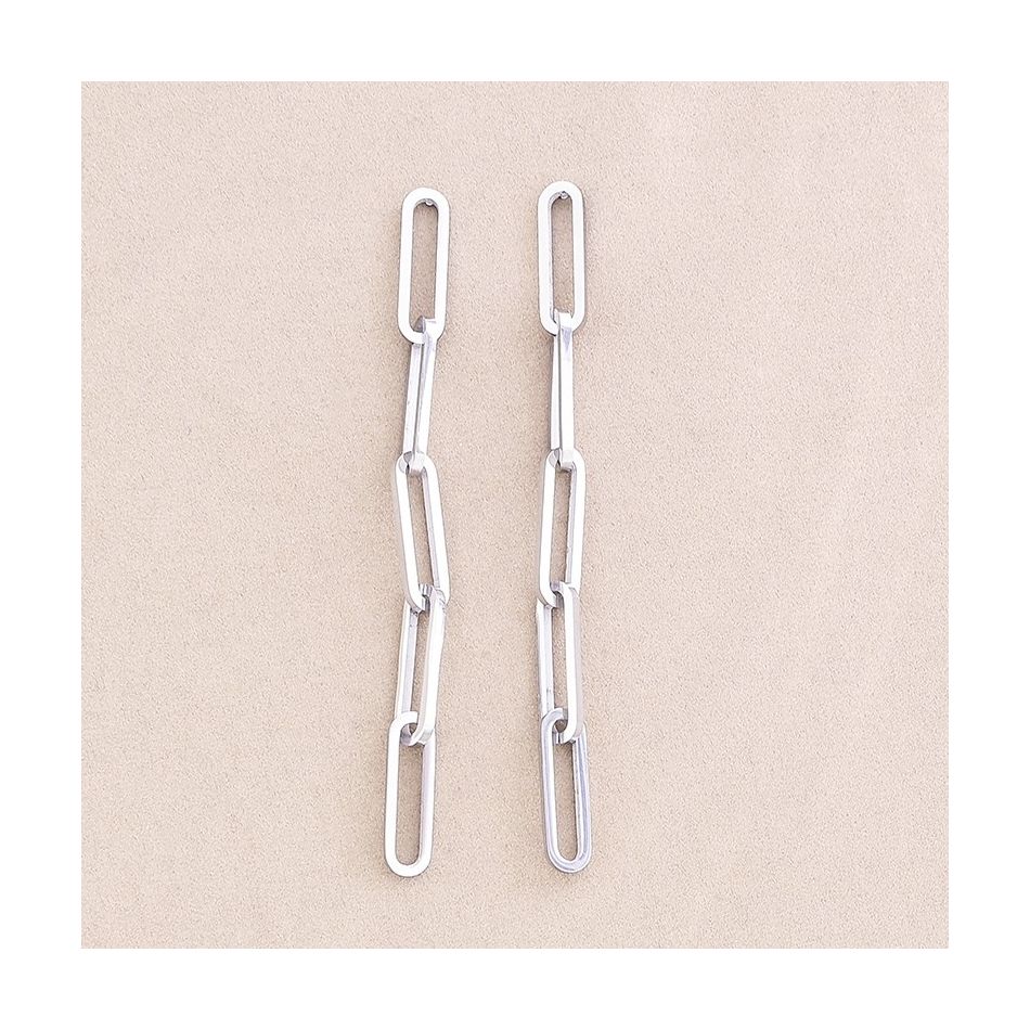 PENDIENTES ACERO CADENA CUADRADA