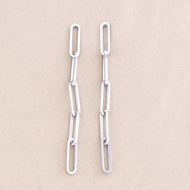 PENDIENTES ACERO CADENA CUADRADA