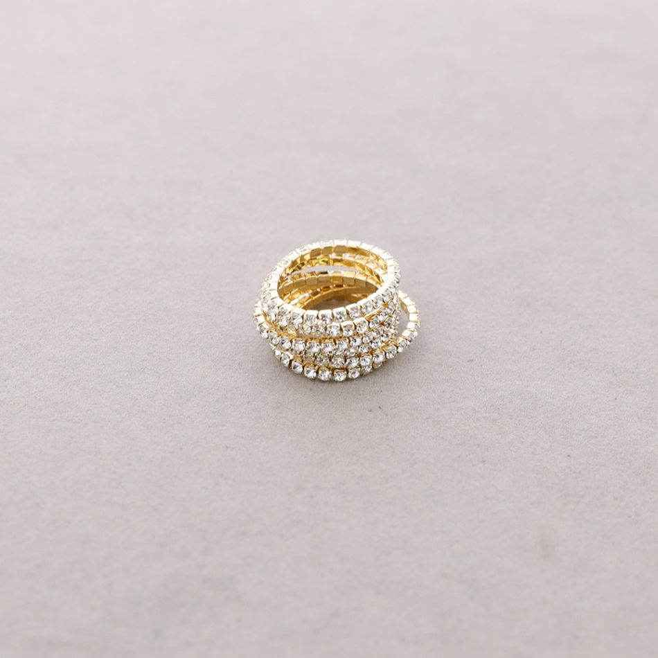 ELASTIC RING SET OF 6 CRYSTAL STRIPS