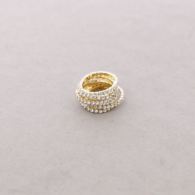 ELASTIC RING SET OF 6 CRYSTAL STRIPS
