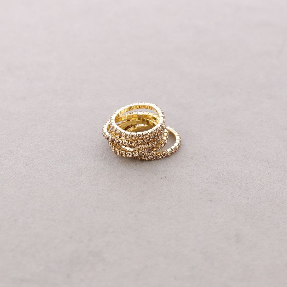 ANILLO ELÁSTICA SET 6 TIRAS CRISTALES