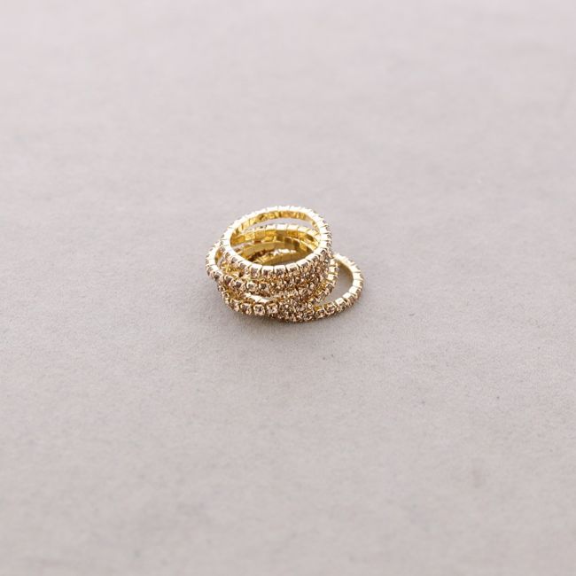 ANILLO ELÁSTICA SET 6 TIRAS CRISTALES