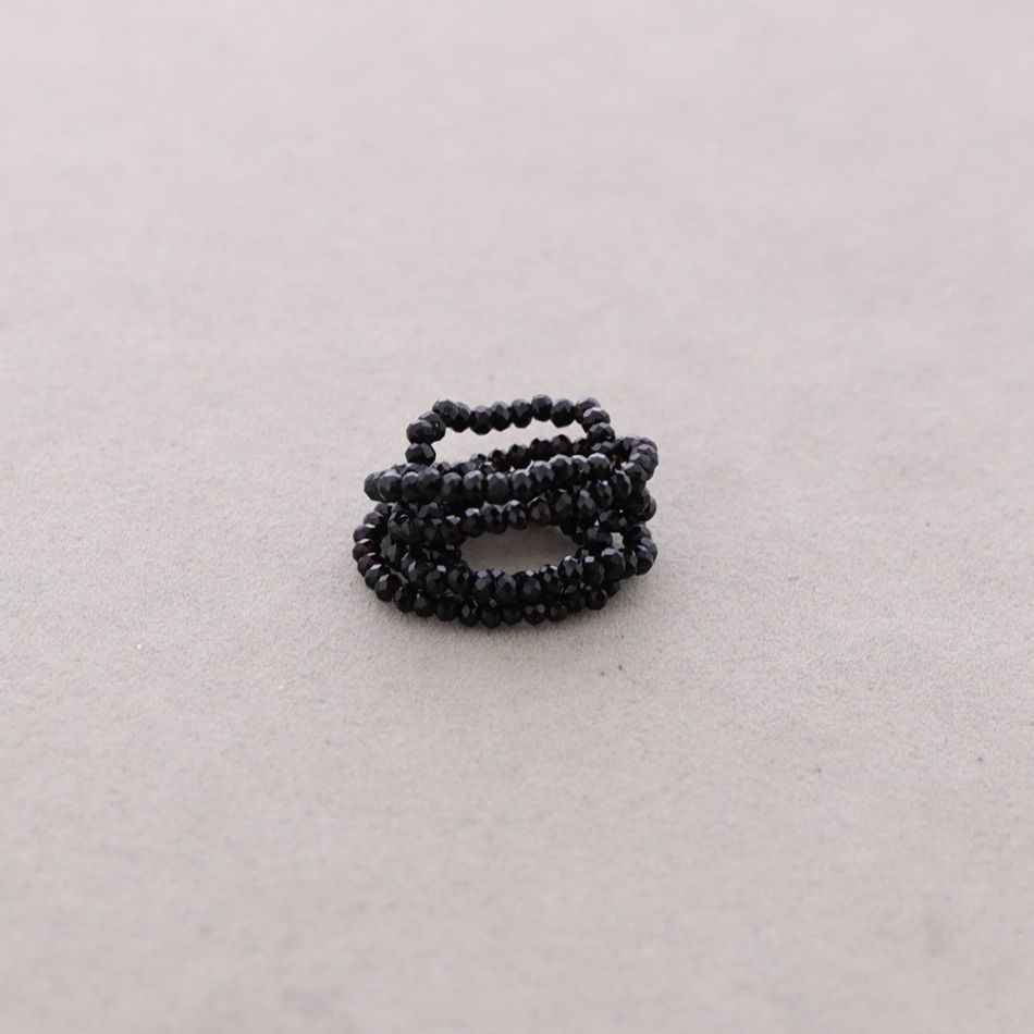 ELASTIC RING SET OF 6 FACETED CRYSTAL STRIPS
