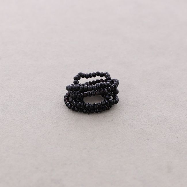 ELASTIC RING SET OF 6 FACETED CRYSTAL STRIPS