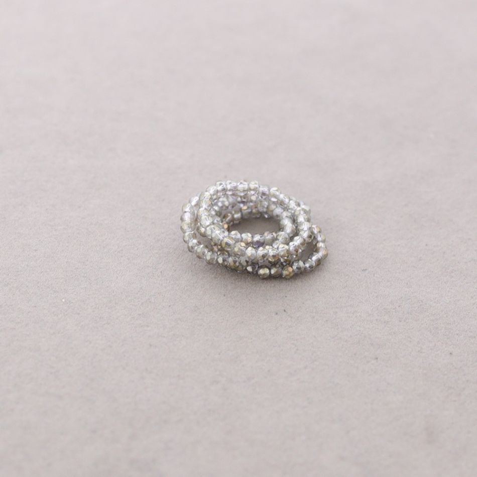 ELASTIC RING SET OF 6 FACETED CRYSTAL STRIPS