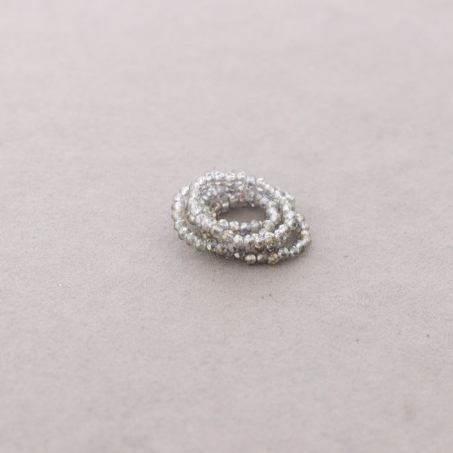 ELASTIC RING SET OF 6 FACETED CRYSTAL STRIPS