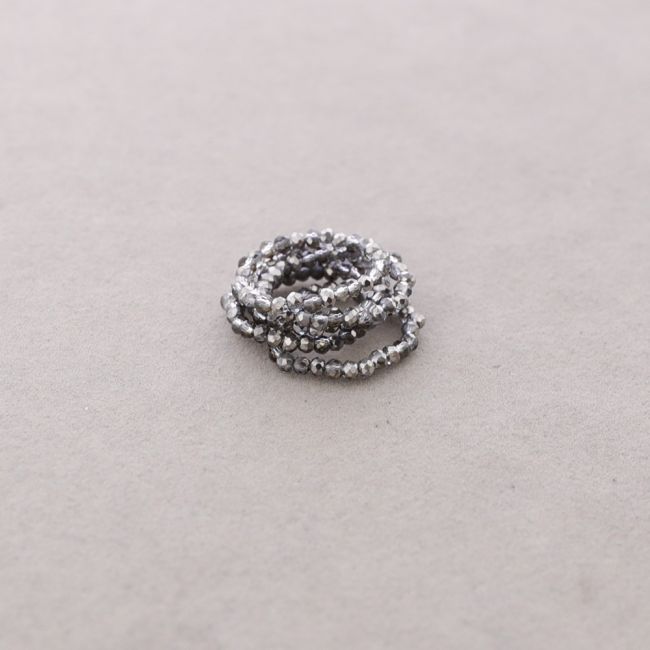 ELASTIC RING SET OF 6 FACETED CRYSTAL STRIPS