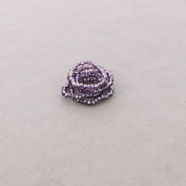 ELASTIC RING SET OF 6 FACETED CRYSTAL STRIPS