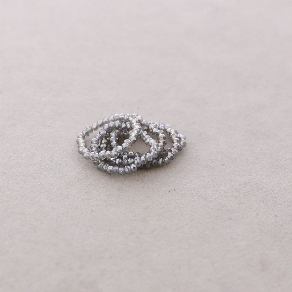ELASTIC RING SET OF 6 FACETED CRYSTAL STRIPS