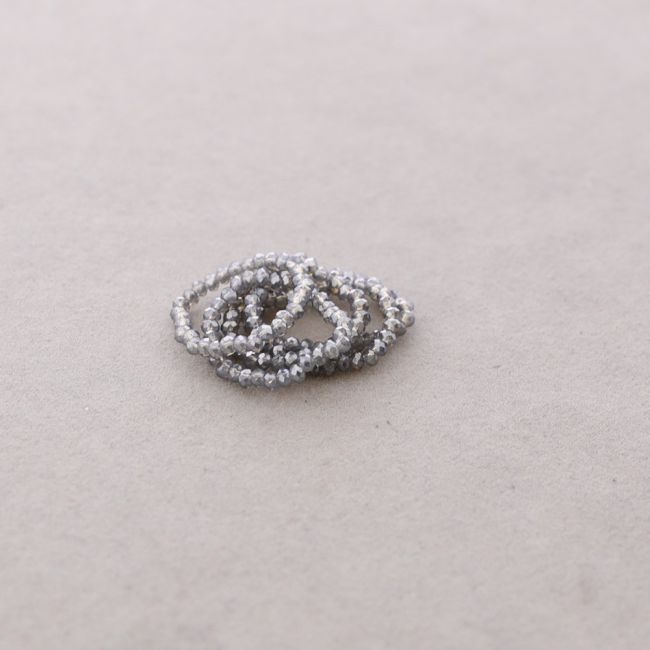 ELASTIC RING SET OF 6 FACETED CRYSTAL STRIPS