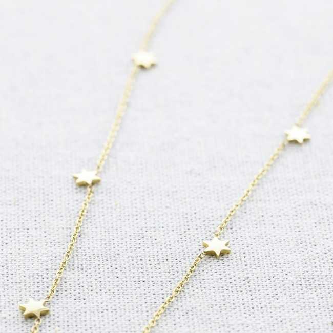 STEEL SHORT NECKLACE SEVEN LITTLE STARS