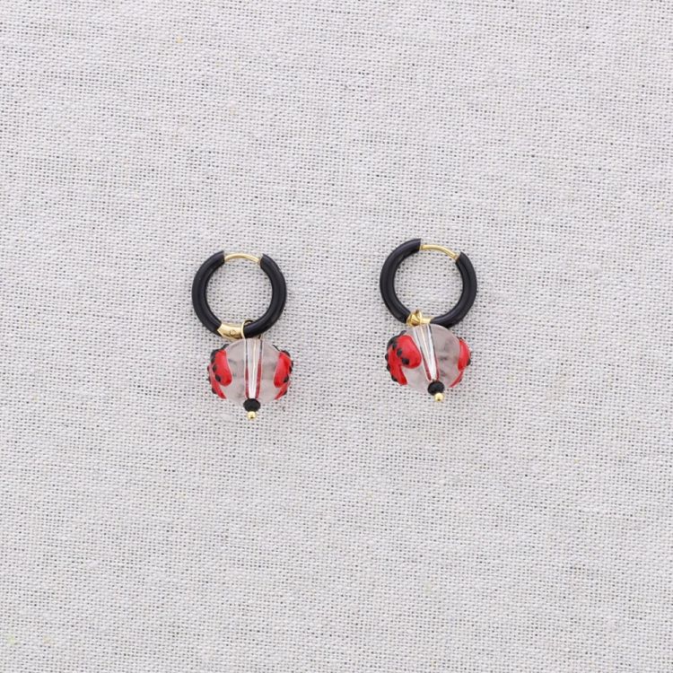 PENDIENTES ACERO ARO COLGANTE BOLA CRISTAL MARIQUITA 2