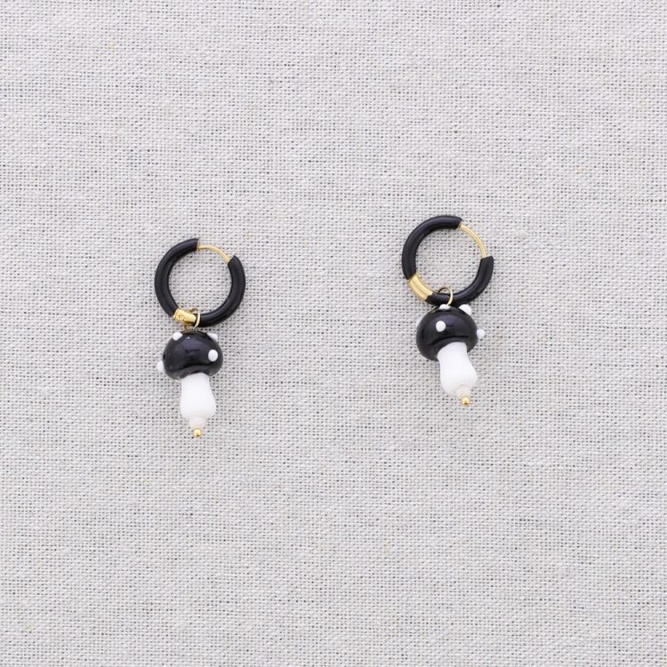 PENDIENTES ACERO ARO COLGANTE CHAMPIÑÓN