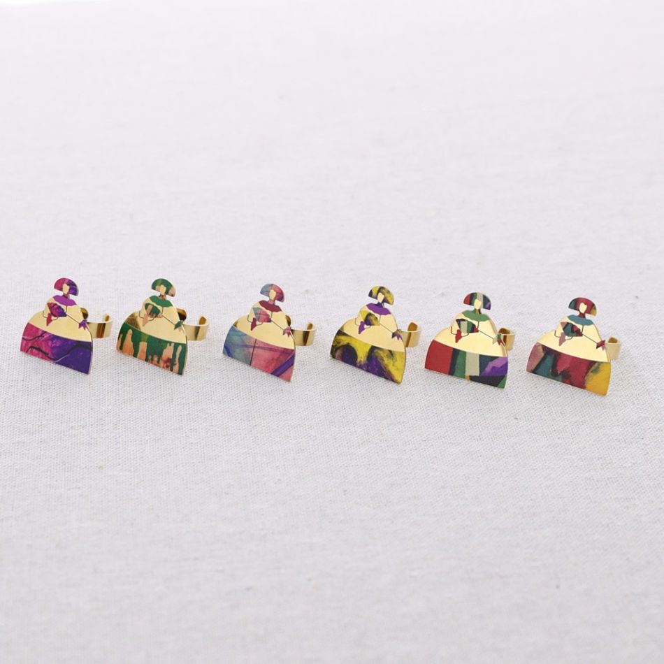 ANILLO ACERO MENINA DIBUJO