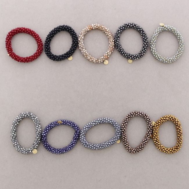ELASTIC BRACELET WITH FACETED CRYSTALS 4MM