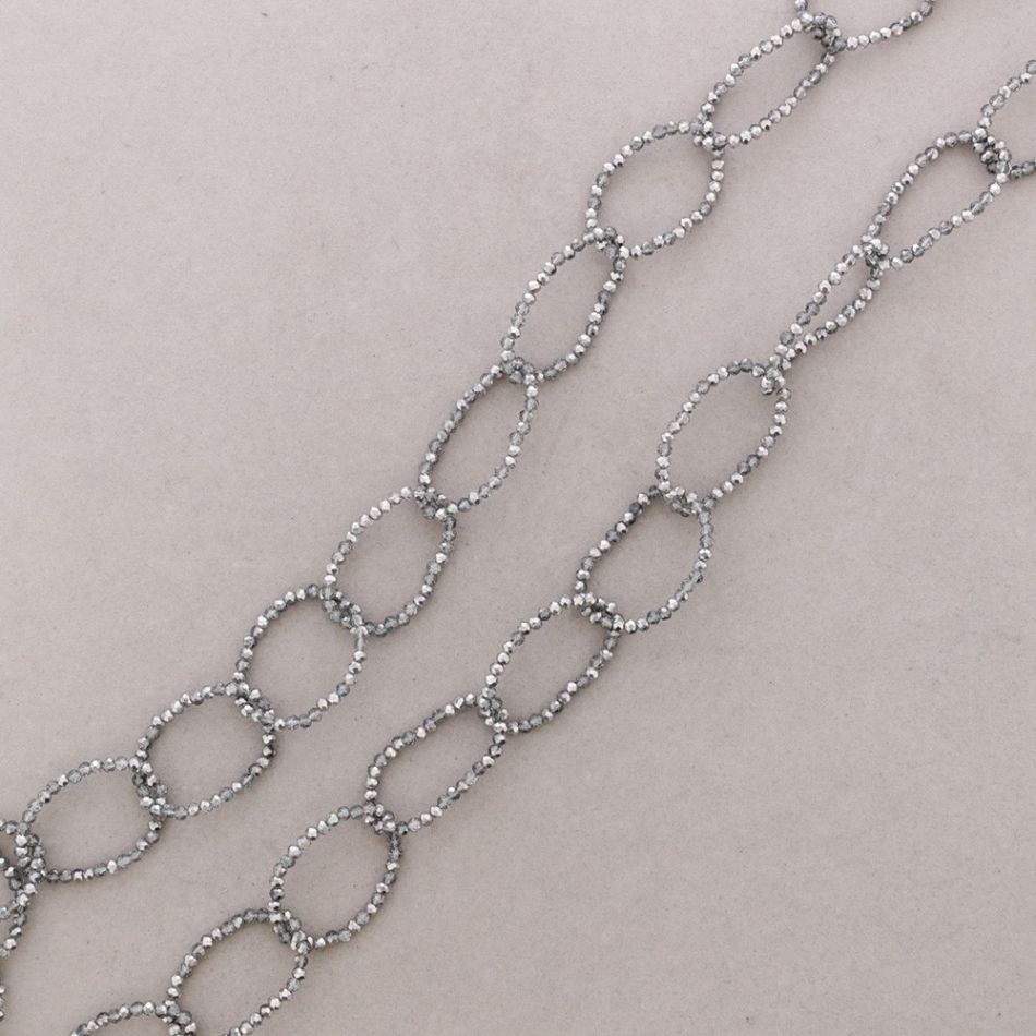 LONG NECKLACE WITH FACETED CRYSTALS