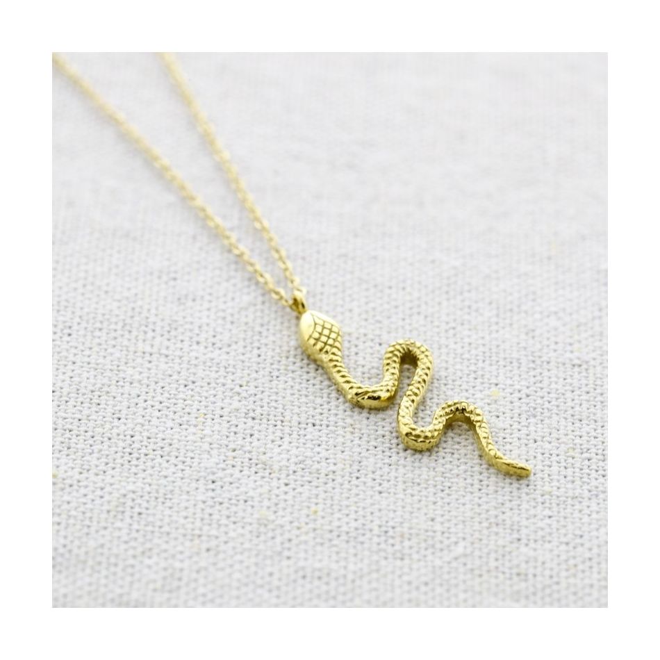STEEL SNAKE PENDANT NECKLACE 50CM